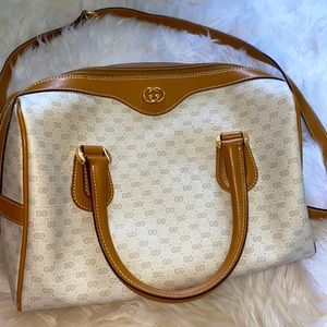 Vintage Monogrammed Gucci Shoulder Duffle